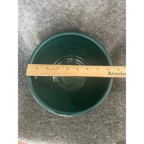 𝅺Great Bay Pottery N Hampton Glazed Clay Round Bowl Gray Green Blue 5"H x 8"D - Picture 7 of 12